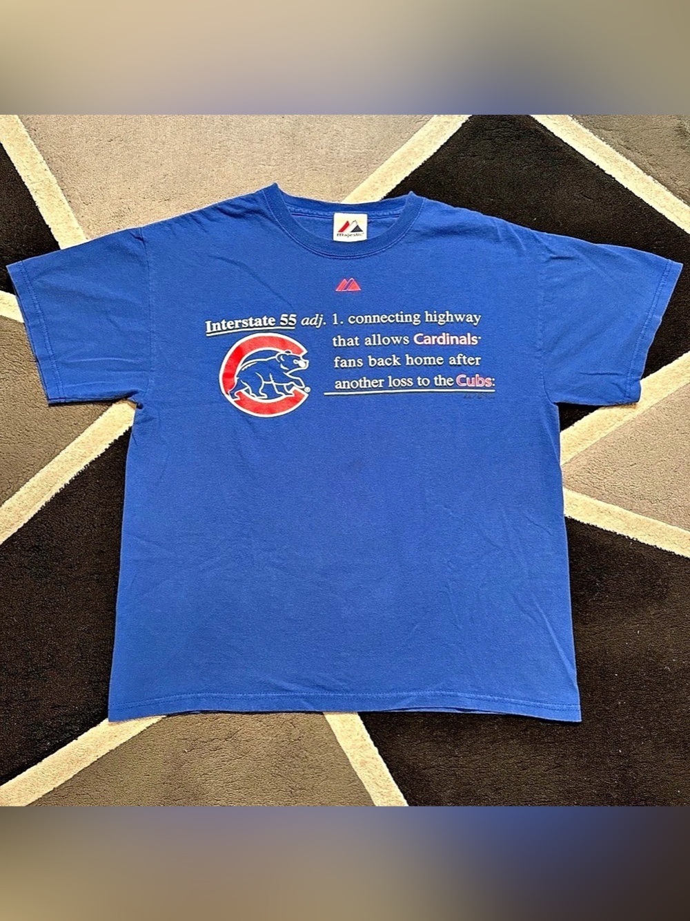 Vintage y2k Majestic Chicago Cubs I-55 Cardinals Rivalry T-Shirt